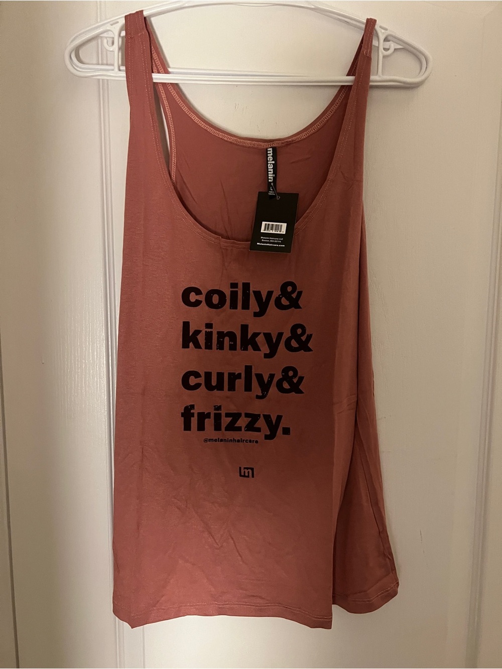 soft Melanin Haircare Rust Pink Graphic Tank - Coily & Kinky Design